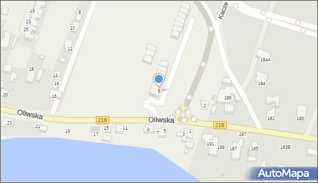 Chwaszczyno, Oliwska, 6, mapa Chwaszczyno