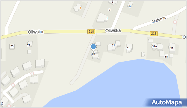 Chwaszczyno, Oliwska, 65, mapa Chwaszczyno