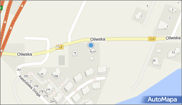 Chwaszczyno, Oliwska, 73, mapa Chwaszczyno