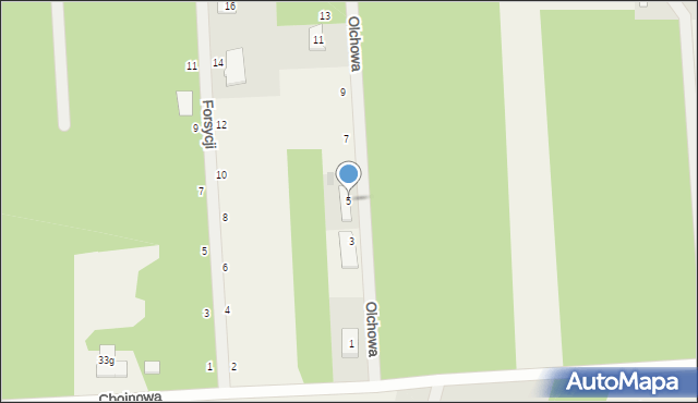 Czarny Las, Olchowa, 5, mapa Czarny Las