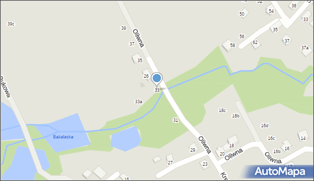 Czechowice-Dziedzice, Oliwna, 33, mapa Czechowic-Dziedzic