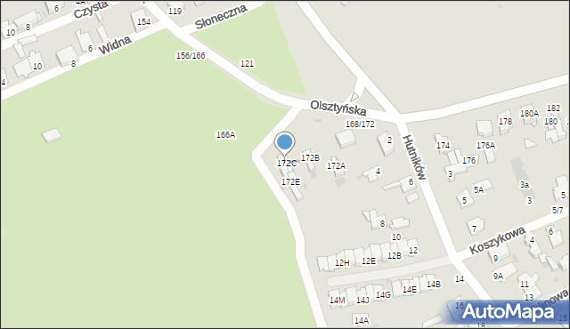 Częstochowa, Olsztyńska, 172C, mapa Częstochowy