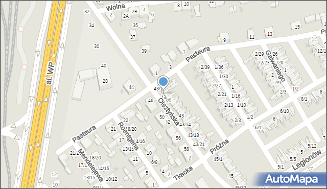 Częstochowa, Olsztyńska, 43/3, mapa Częstochowy