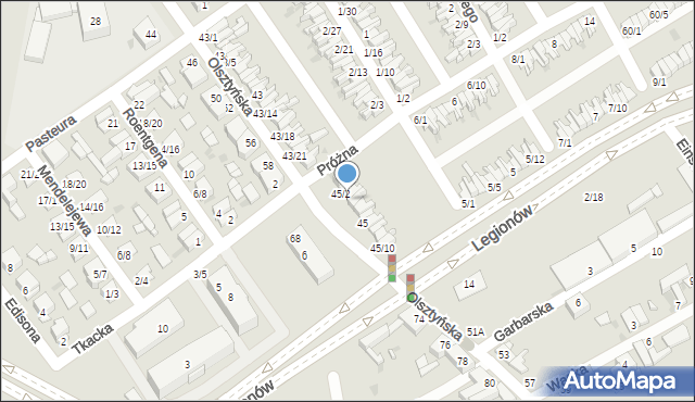 Częstochowa, Olsztyńska, 45/3, mapa Częstochowy