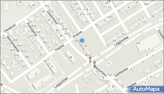 Częstochowa, Olsztyńska, 45/5, mapa Częstochowy