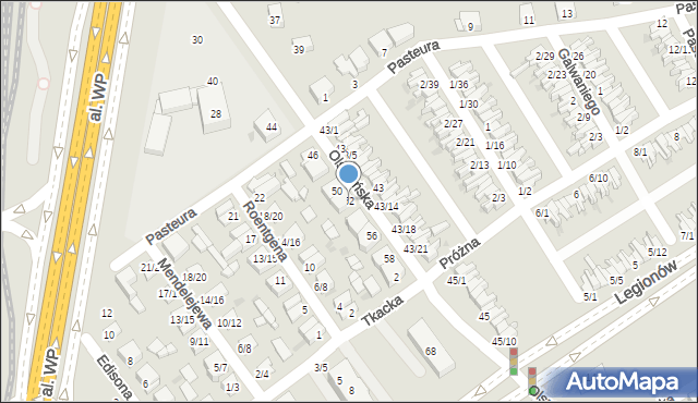 Częstochowa, Olsztyńska, 52, mapa Częstochowy