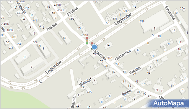 Częstochowa, Olsztyńska, 74, mapa Częstochowy