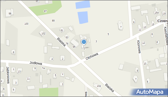 Czosnówka, Olchowa, 1, mapa Czosnówka