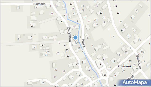 Czułówek, Olszynowa, 10, mapa Czułówek