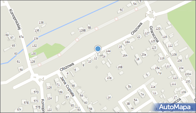 Dąbrowa Górnicza, Olszowa, 12A, mapa Dąbrowa Górnicza