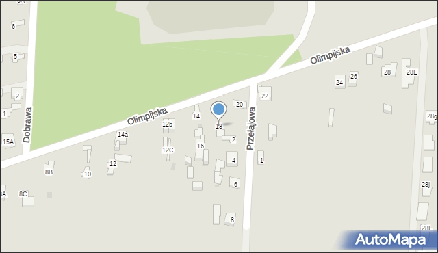 Dąbrowa Górnicza, Olimpijska, 18, mapa Dąbrowa Górnicza