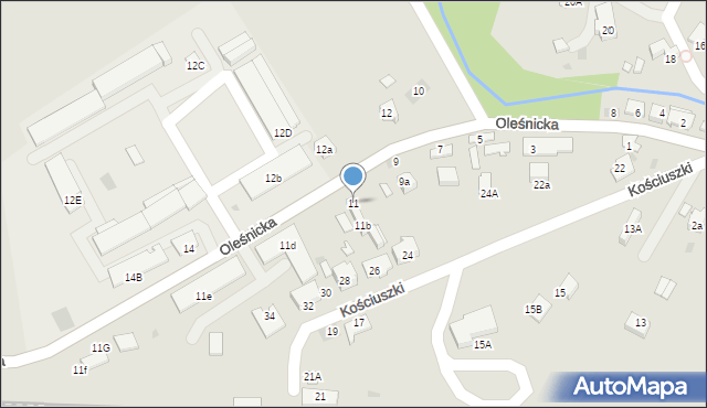 Dąbrowa Tarnowska, Oleśnicka, 11, mapa Dąbrowa Tarnowska