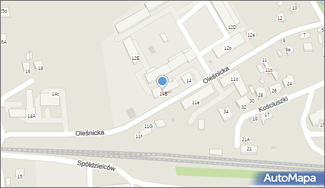 Dąbrowa Tarnowska, Oleśnicka, 14B, mapa Dąbrowa Tarnowska