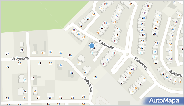 Dąbrówka, Oliwna, 1, mapa Dąbrówka