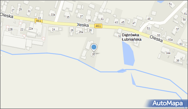 Dąbrówka Łubniańska, Oleska, 30a, mapa Dąbrówka Łubniańska