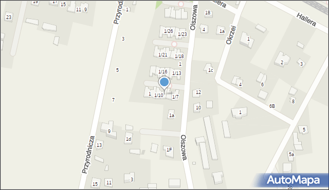 Dębe Wielkie, Olszowa, 1/9, mapa Dębe Wielkie