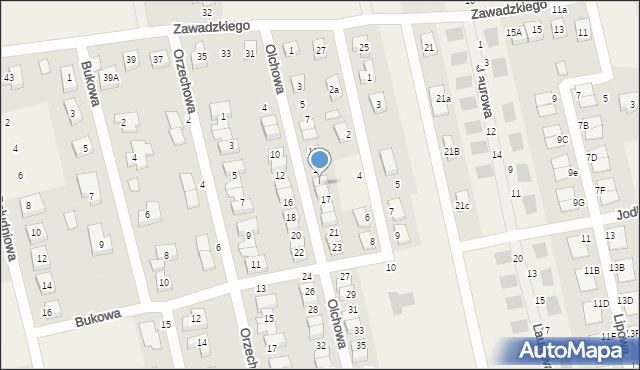 Długołęka, Olchowa, 15, mapa Długołęka