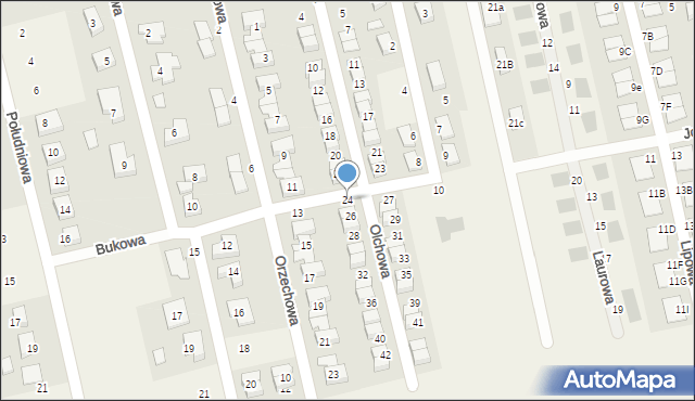 Długołęka, Olchowa, 24, mapa Długołęka