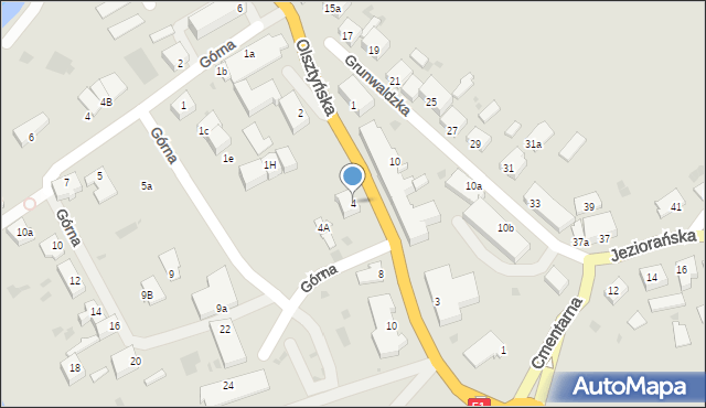 Dobre Miasto, Olsztyńska, 4, mapa Dobre Miasto