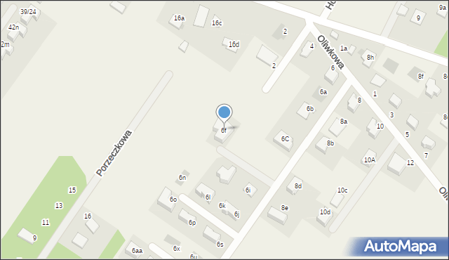 Dosin, Oliwkowa, 6f, mapa Dosin