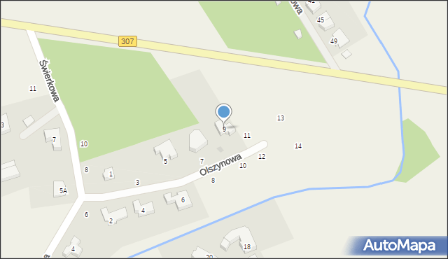 Drwęsa, Olszynowa, 9, mapa Drwęsa
