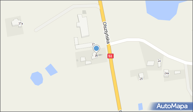 Dywity, Olsztyńska, 35, mapa Dywity