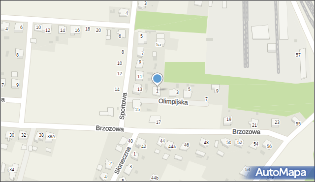 Dziergowice, Olimpijska, 1, mapa Dziergowice