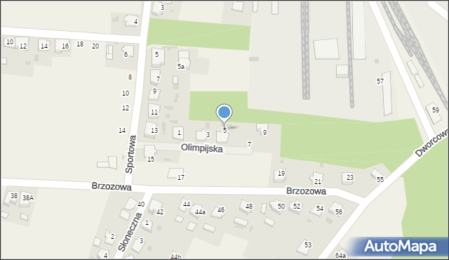 Dziergowice, Olimpijska, 5, mapa Dziergowice