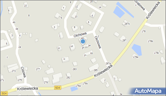 Elbląg, Olchowa, 1f, mapa Elbląga