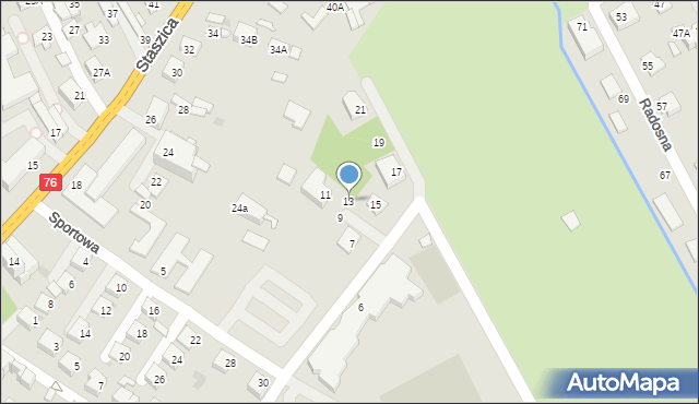 Garwolin, Olimpijska, 13, mapa Garwolin