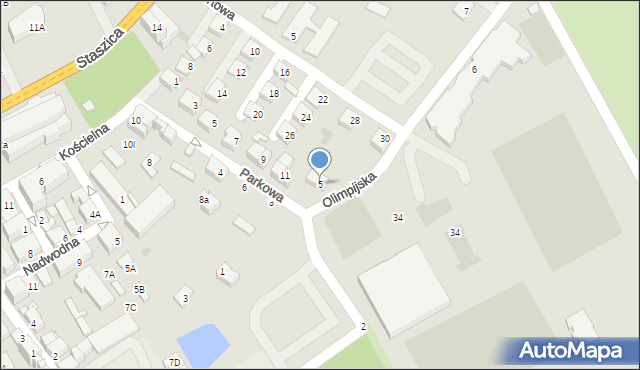 Garwolin, Olimpijska, 5, mapa Garwolin