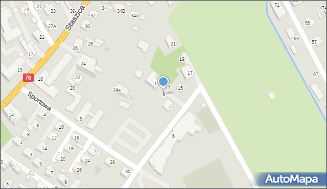 Garwolin, Olimpijska, 9, mapa Garwolin