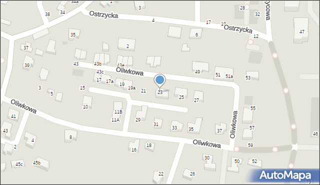 Gdańsk, Oliwkowa, 23, mapa Gdańska