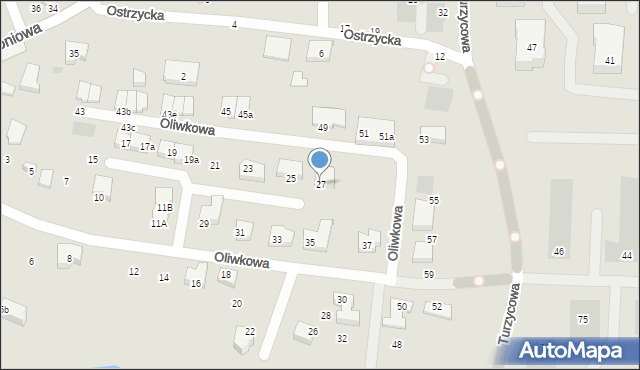 Gdańsk, Oliwkowa, 27, mapa Gdańska