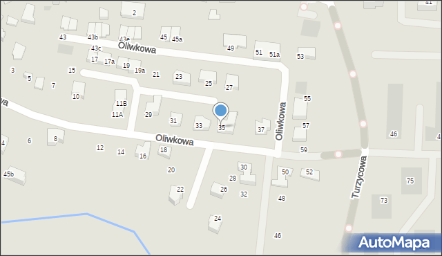 Gdańsk, Oliwkowa, 35, mapa Gdańska
