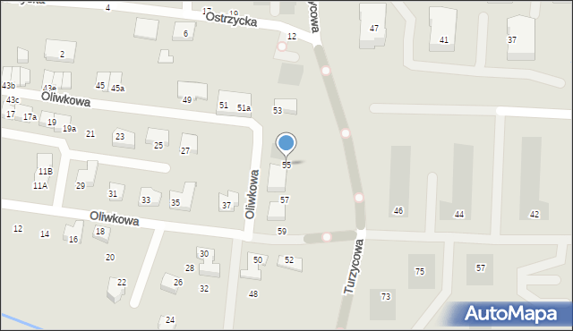 Gdańsk, Oliwkowa, 55, mapa Gdańska
