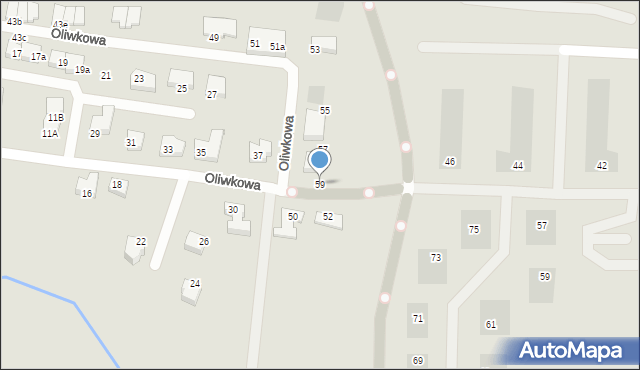 Gdańsk, Oliwkowa, 59, mapa Gdańska