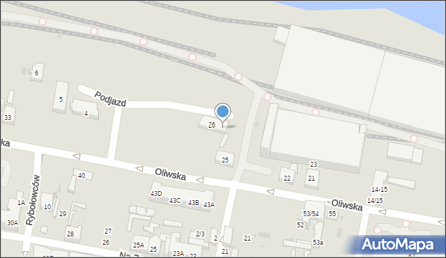 Gdańsk, Oliwska, 26A, mapa Gdańska