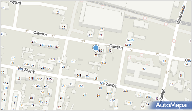 Gdańsk, Oliwska, 52, mapa Gdańska