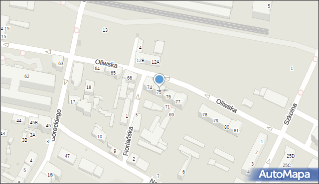 Gdańsk, Oliwska, 75, mapa Gdańska