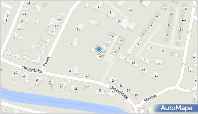 Gdańsk, Olszyńska, 27a, mapa Gdańska