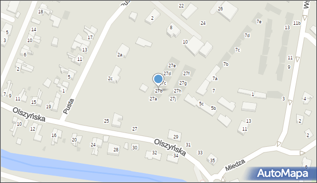 Gdańsk, Olszyńska, 27b, mapa Gdańska