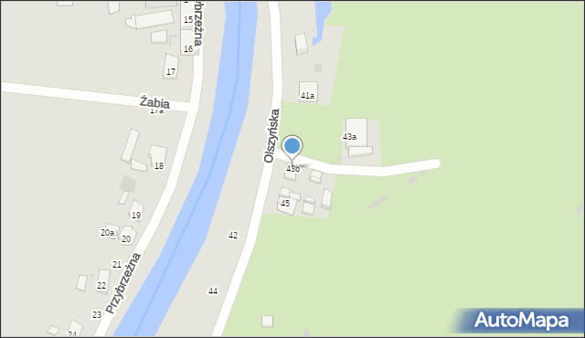 Gdańsk, Olszyńska, 43b, mapa Gdańska