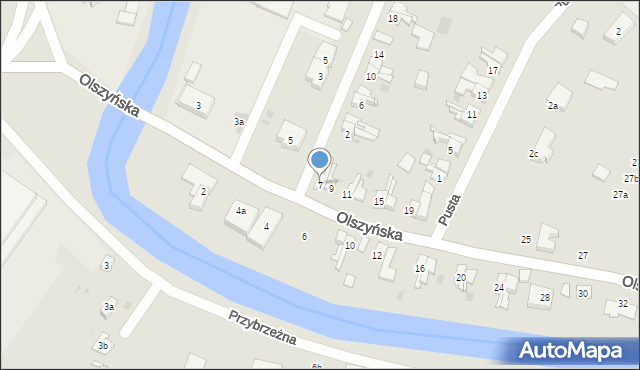 Gdańsk, Olszyńska, 7, mapa Gdańska