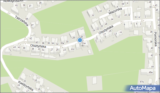 Gdynia, Olsztyńska, 21b, mapa Gdyni