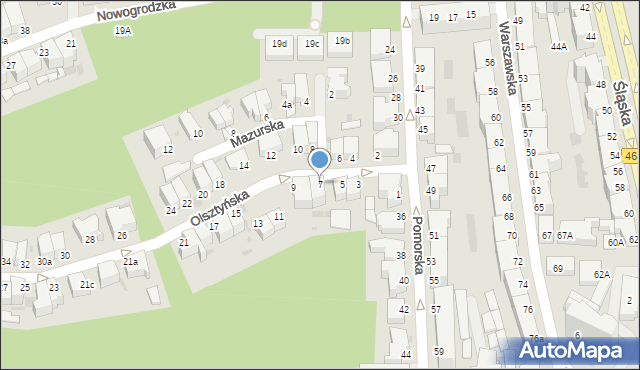 Gdynia, Olsztyńska, 7, mapa Gdyni