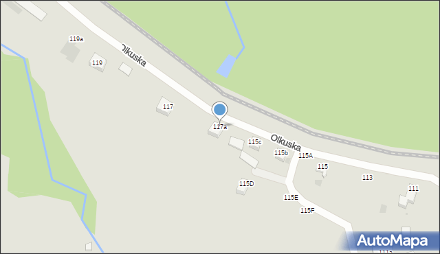 Gdynia, Olkuska, 117a, mapa Gdyni