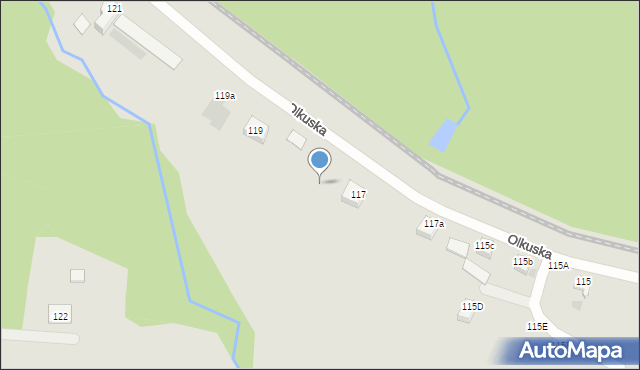 Gdynia, Olkuska, 117e, mapa Gdyni