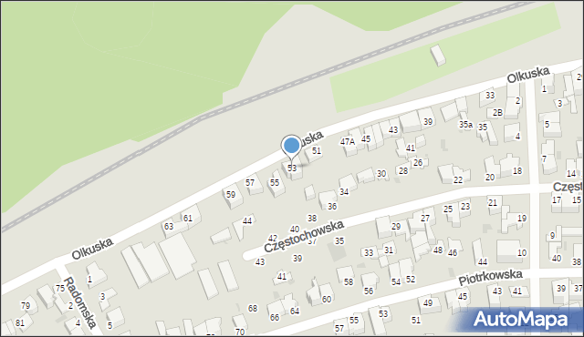 Gdynia, Olkuska, 53, mapa Gdyni
