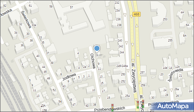 Gdynia, Olchowa, 7, mapa Gdyni